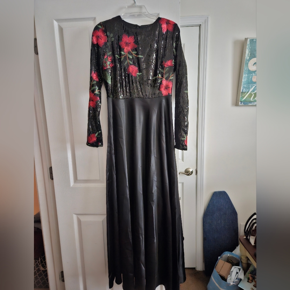 Sequin Long Sleeve Dress